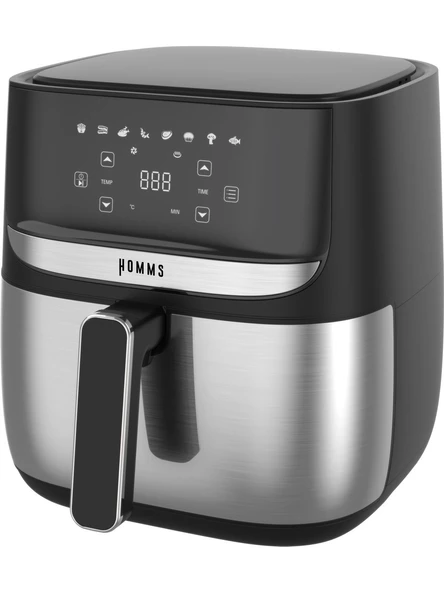 Homms H20 1700 Watt Xl Dijital Dokunmatik 8 Ön Programlı Airfryer Yağsız Kızartma Sıcak Hava Fritöz ürün görseli 1