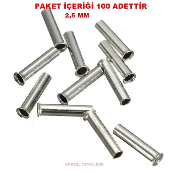 GWEST İzolesiz Kablo Yüksüğü 2.5mm e 12mm  (1000 Li Pk.) ürün görseli 1