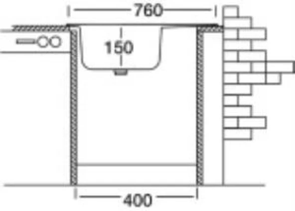 Paslanmaz Evye Klasik - 43,5*76cm - Resim 3