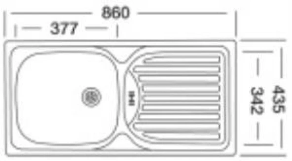 Paslanmaz Evye Klasik - 43,5*86cm - Resim 2