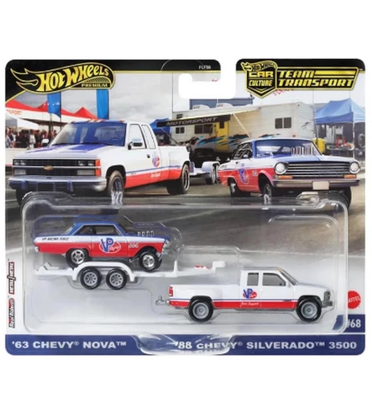 Hot Wheels Premium HRV42 Team Transport '63 Chevy Nova / '88 chevy Siverado 3500  (#68) ürün görseli 1