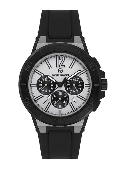 Sergio Tacchini ST.1.10458-1 Silikon kordon Fonksiyonlar Aktif Suya Dayanıklı Siyah Renk Erkek Kol Saati ürün görseli 1