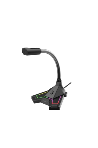 POLOSMART POLOSMART PGS402 USB Kablolu RGB Aydınlatma Masaüstü Gaming Oyuncu Mikrofon Siyah ürün görseli 1