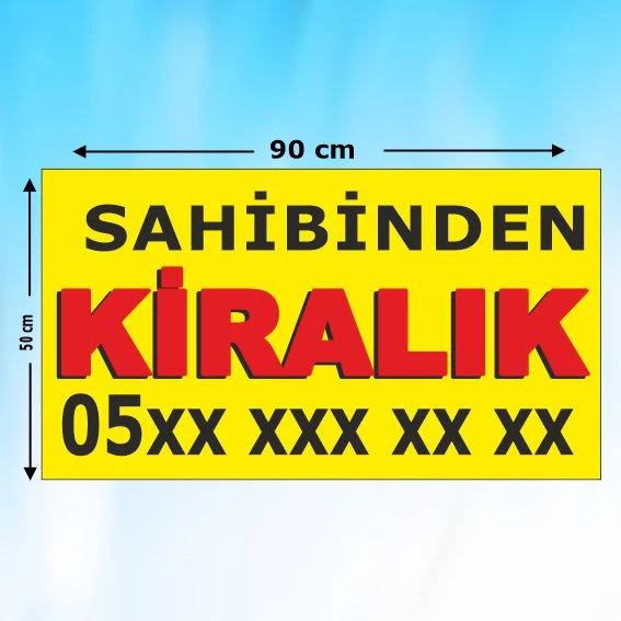 SAHİBİNDEN KİRALIK AFİŞİ_ 90x50 cm ürün görseli 1