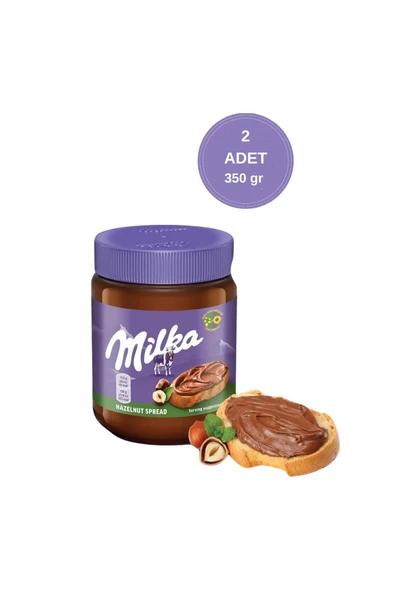 Milka Spread Hazelnut Sürülebilir Çikolata Kakaolu Fındık Ezmesi 350 gr - 2 Adet ürün görseli 1