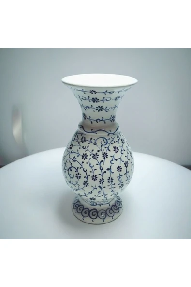El Dekorlu Özel Seri Haliç Desen Boy 15 Cm Kandil Vazo ( Geniş Ağızlı ) ürün görseli 1