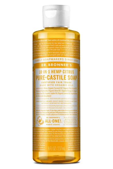 Dr.Bronner's Çok Amaçlı Sıvı Sabun Narenciye Kokulu 237ML ürün görseli 1