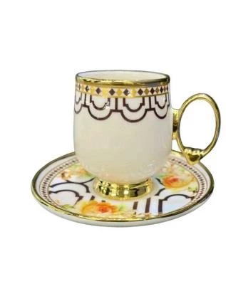 Royking Fleur 6lı Kahve Fincan Takımı SARI BKY 004 ürün görseli 1