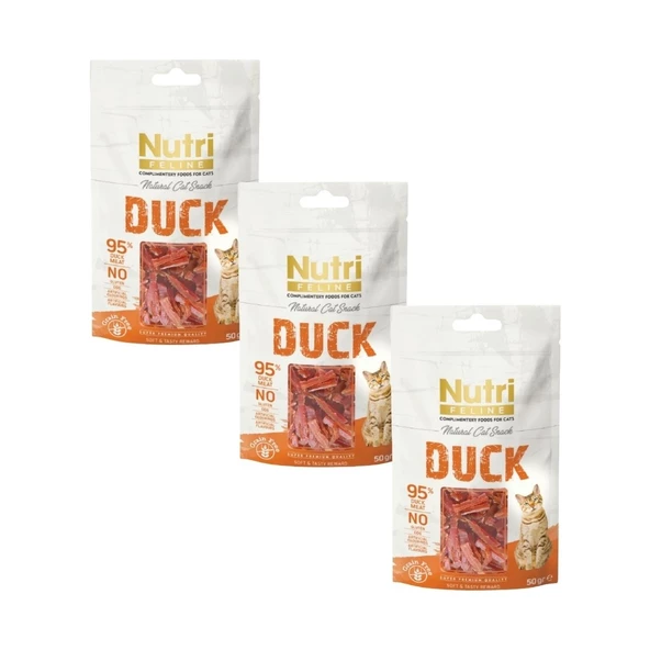 Nutri Feline Tahılsız Ördek Etli Doğal Kedi Ödülü 50 gr x 3 Adet ürün görseli 1