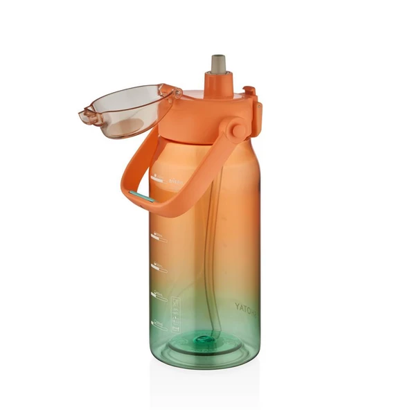 Shotay Gradient Su Matarası Tritan Turuncu 1500Ml - Resim 2
