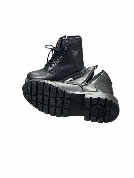 Motor Steyle Fermuarlı Polarlı Unisex Bot - Resim 4