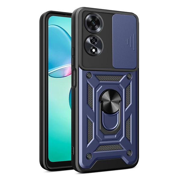 Oppo A60 Kılıf Magnetik Standlı Kamera Korumalı Sürgülü Vega Kapak ürün görseli 1