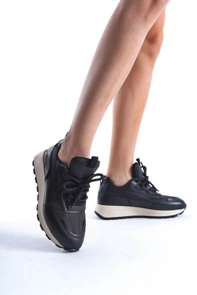 Sersp Siyah Günlük Rahat Sneaker Hafif Spor Ayakkabı ürün görseli 1