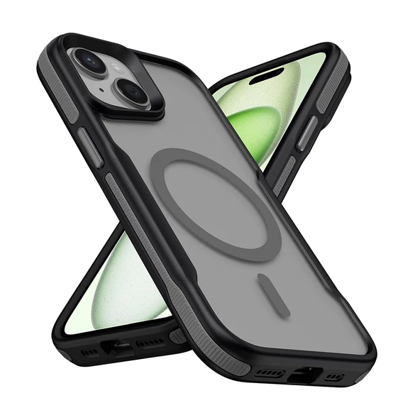iPhone 13 Kılıf Magsafe Şarj Özellikli Renkli Kenar Airbag Şeritli Lamer Kapak ürün görseli 1