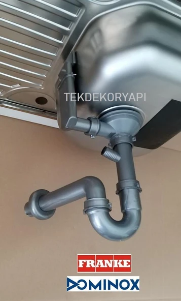 FRANKE 1 GÖZ EVYE SİFON TAKIMI KARE TAŞMA ürün görseli 1