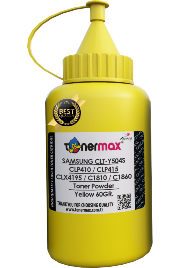 Samsung CLT-Y504S Toner Tozu Sarı/ CLP-410 / CLP-415 / CLX-4100 / CLX-4195 / C1860 / C1810 ürün görseli 1