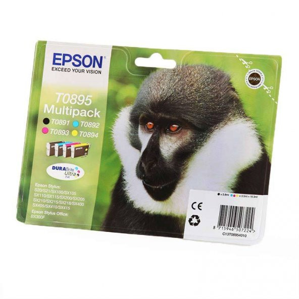 Epson T0895 4Lü Set Kartuş Bx300 / Sx100 / Sx205 ürün görseli 1