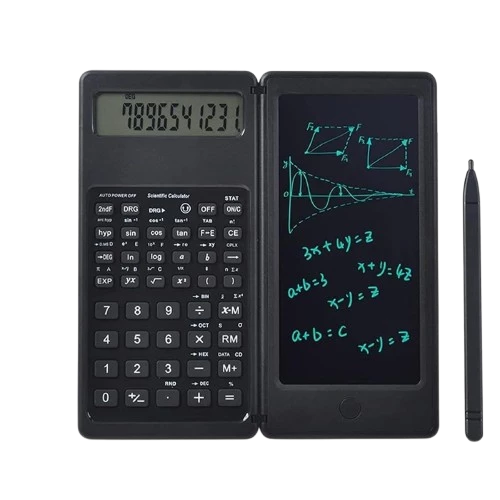 Hesap Makinası Silinebilir LCD Yazı Tabletli Kalemli Katlanabilir Bilimsel Hesap Makinesi ürün görseli 1