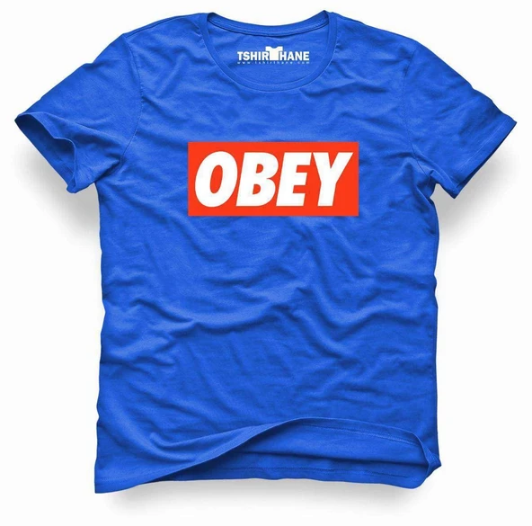 Tshirthane Baskılı Mavi Erkek Dar Kesim Slim Fit t-shirt ürün görseli 1