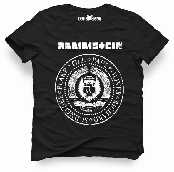 Tshirthane Rammstein Rock Metal Müzik Baskılı Erkek t-shirt ürün görseli 1