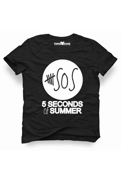 Tshirthane 5 Seconds of Summer #SOS Rock Metal Müzik Baskılı Erkek Dar Kesim Slim Fit t-shirt ürün görseli 1