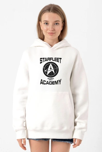Star Trek Starfleet Academy Beyaz Kadın 3ip Kapşonlu Sweatshirt ürün görseli 1