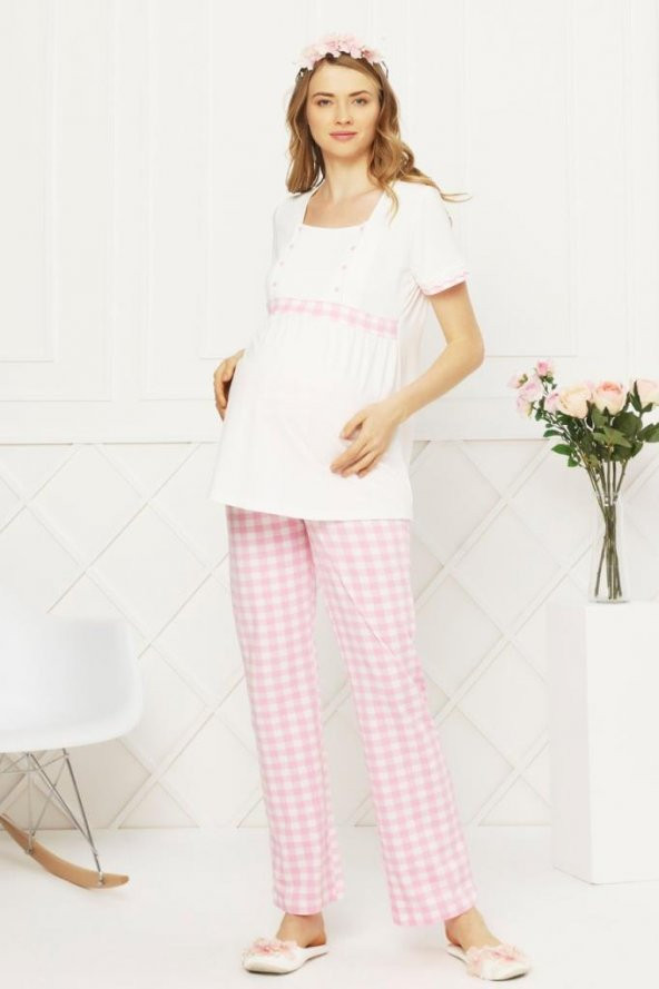 AQUA 21530 PEMBE Hamile  Spor Lohusa  Pijama Takımı ürün görseli 1