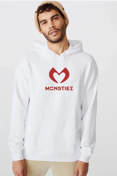 Babymonster Monstiez Beyaz Erkek 3ip Kapşonlu  Sweatshirt ürün görseli 1