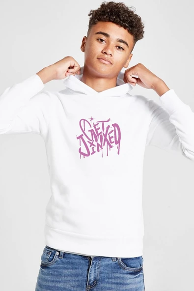 Arcane Get Jinxed Beyaz Çocuk 3ip Kapşonlu  Sweatshirt ürün görseli 1