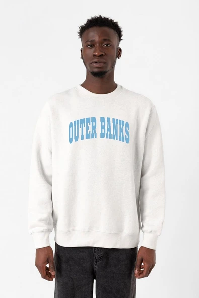 Outer Banks Lettern Beyaz Erkek 2ip Sweatshirt ürün görseli 1