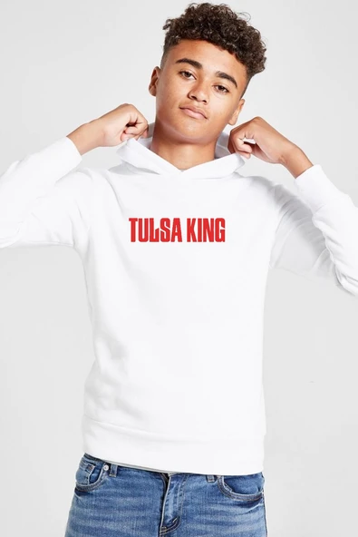 Tulsa King Lettern Beyaz Çocuk 3ip Kapşonlu  Sweatshirt ürün görseli 1