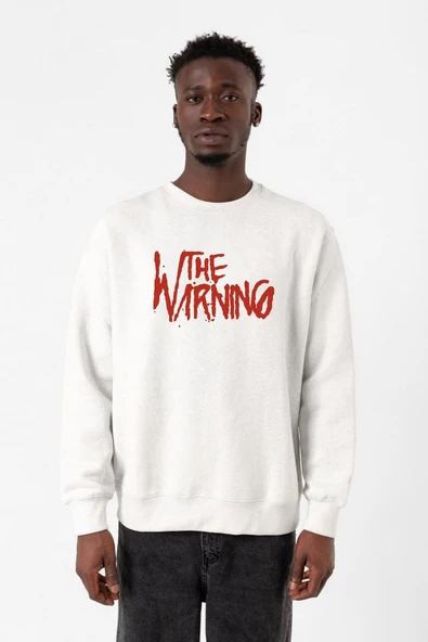 The Warning Logo Beyaz Erkek 2ip Sweatshirt ürün görseli 1