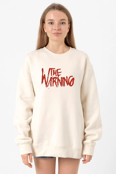 The Warning Logo Ekru Kadın 2ip Sweatshirt ürün görseli 1