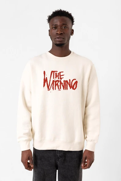 The Warning Logo Ekru Erkek 2ip Sweatshirt ürün görseli 1