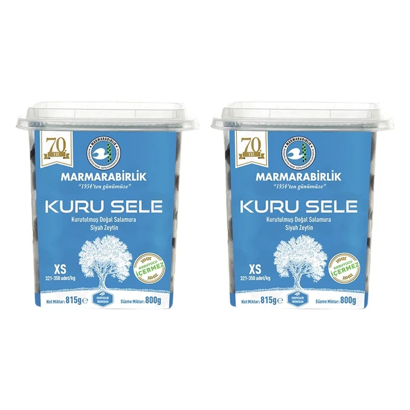 Marmarabirlik Kuru Sele Zeytin 800 g. XS (321-350 adet/kg) x 2 Adet ürün görseli 1
