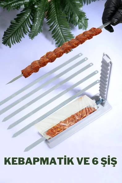 6 Adet Şiş Ve Kebapmatik Adana Urfa Kebap Kalıbı Aparatı Pratik Hızlı Kebap Makinesi Kutusu ürün görseli 1