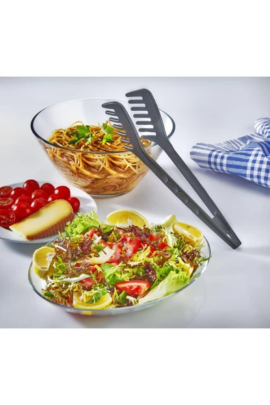 Pratik Yanmaz Yapışmaz Yüksek Isıya Dayanıklı Sert Plastik Makarna ve Salata Servis Maşası ürün görseli 1