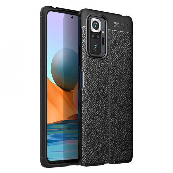 Xiaomi Redmi Note 10 Pro Kılıf Kamera Korumalı Deri Görünümlü Silikon ürün görseli 1