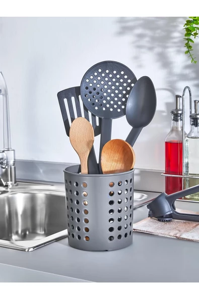 Plastik Silindir Dik Kaşıklık & Tezgah Üstü Düzenleyici & Servis Standı ürün görseli 1