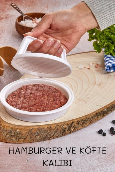Hamburger ve Köfte Kalıbı Köfte Presi Şekillendirici Burger Press Pratik Köfte Yapma Aparatı ürün görseli 1