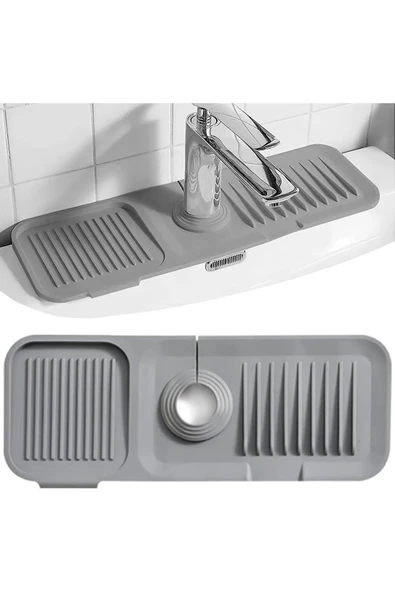 Elastik Musluk Matı Su Tutucu Düzenleyici Kaydırmaz Taban Organizer Mutfak Banyo Lavabo ürün görseli 1