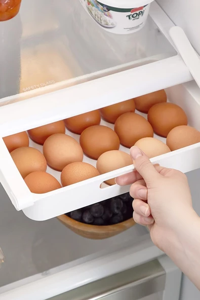 Eggo Pratik Geçmeli Mandallı Raf Yumurtalık 15'li Dolap Içi Yumurta Saklama Kutusu ürün görseli 1