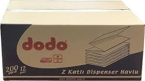 DODO Z DİSPENSER KATLAMA HAVLU 20X22CM  200 LÜ 12 PAKET  ZH 1620 ürün görseli 1
