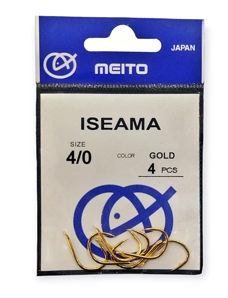 Meito Iseama Gold İğne 4/0 İğne 4'lü Paket - Sazan İğnesi Altın Rengi Japon İğnesi ürün görseli 1