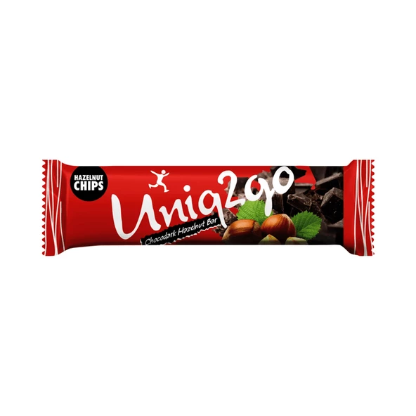 Uniq2go Chocodark Fındıklı Bitter 16’lı Kutu 38g Protein Bar ürün görseli 1