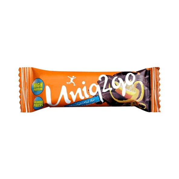 Uniq2go Choco Light Midi 16lı Kutu %100 Naturel Portakal Aromalı Proteinli Bar 40g. ürün görseli 1