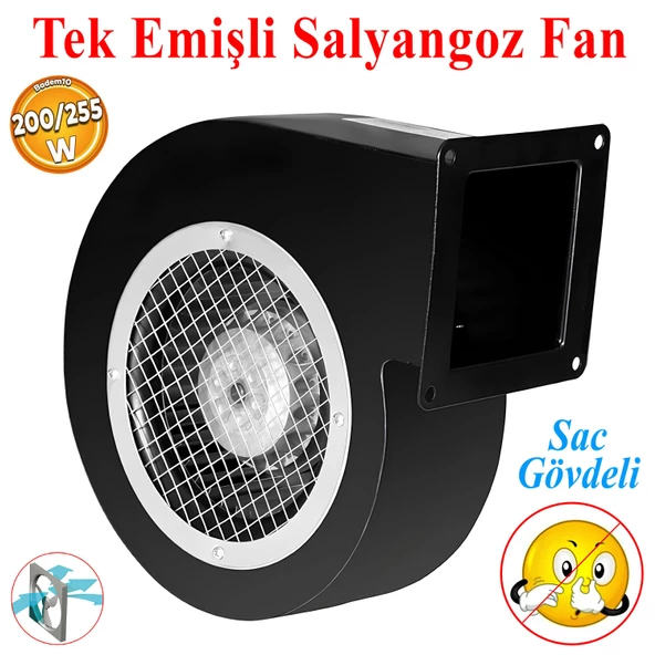 Havalandırma Aspiratörü Salyangoz Fan BDRS160-60 Tek Emişli Kirli Hava Kötü Koku Metal Vantilatör ürün görseli 1