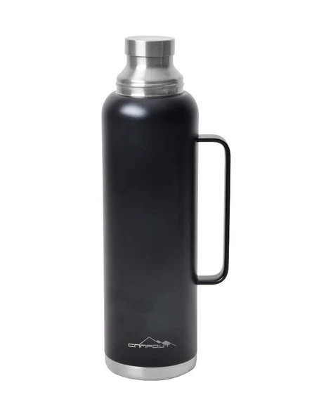 NURGAZ CAMPOUT ÇİFT KATMANLI TERMOS 1500 ML SİYAH - Resim 2
