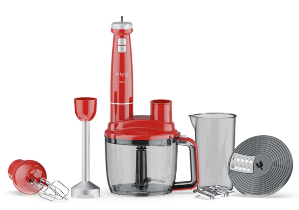 KİNG BODIE KKB973 KOMPLE BLENDER SET KIRMIZI ürün görseli 1