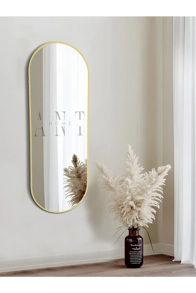 ant home Model Alfa Dekoratif Ayna Duvar Aynası Konsol Aynası Mdf Elips Ayna 120X50 ürün görseli 1